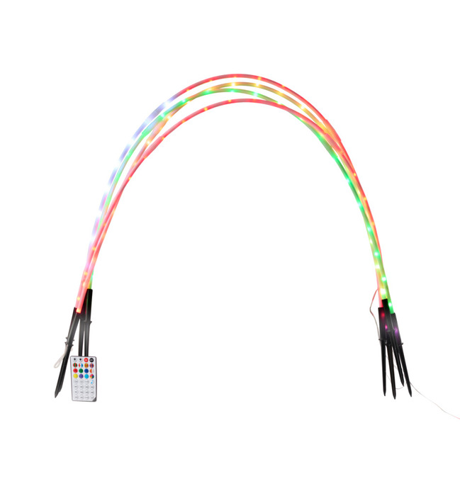 Lysbuer med løpelys 96 LED multi 120 cm 4-pk.